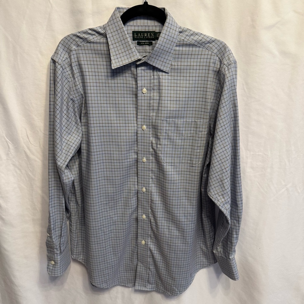 Lauren Ralph Lauren Men's Non-Iron Plaid Dress Shirt 15.5/32-33 Capsule Classic